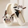 Adorable Cow Linen Slippers: Indoor/Outdoor Non-Slip, Deodorant, Thick-Soled Sandals