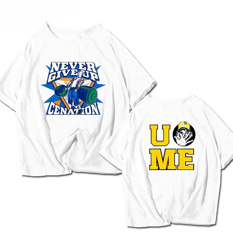 Американский рестлер Джон Сина имеет ту же спортивную футболку с коротким рукавом «Никогда не сдавайся», мужскую, женскую, из чистого хлопка, топ с коротким рукавом