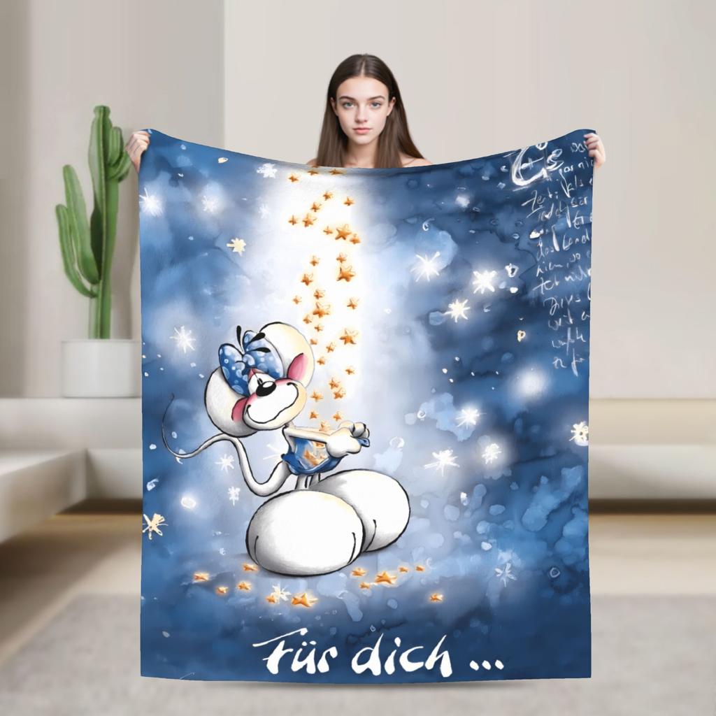 Diddl Cartoon (8) Blanket Quality Super Soft Throw Blanket Winter Airplane Travel Living Room Fluffy Bedspread