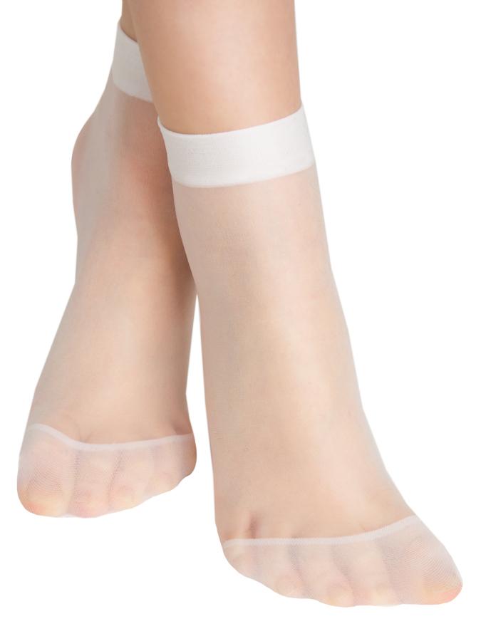 NOVITI SM003-G-01 20den plain white socks 2-pack onesize