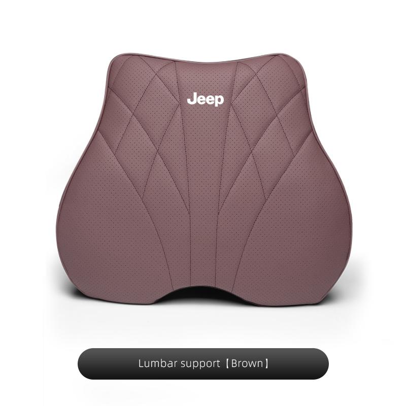 Quality Leather Car Cushion Waist Cushioning Seat Headrest For Jeep Grand Cherokee Wrangler JK Gladiator Compass Renegade Recon