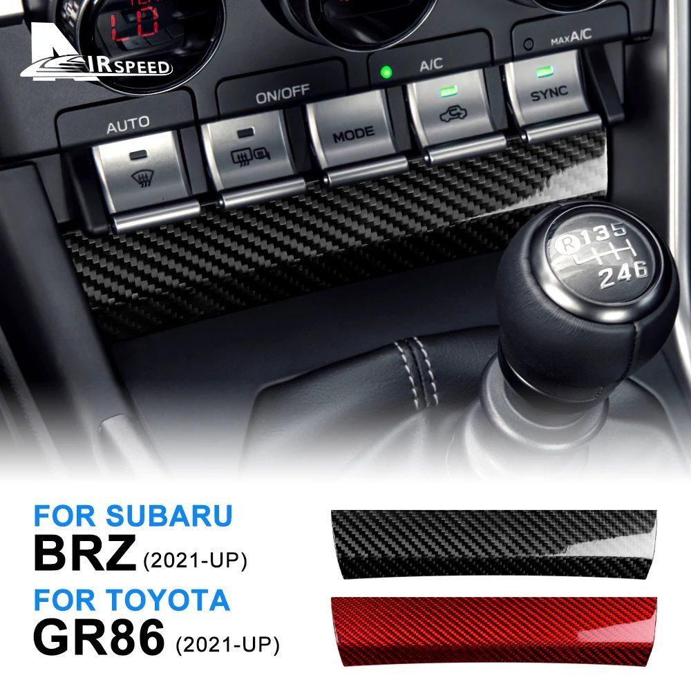 Real Hard Carbon Fiber Stickers For Subaru BRZ Toyota GR86 2021 2022 2023 2024 2025 2026 Air Conditioner Button Interior Cover