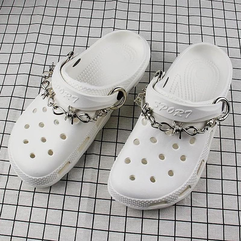 Цепочки-подвески для обуви, модные крутые металлические цепочки в стиле панк «сделай сам», подвески для обуви, аксессуары для сабо