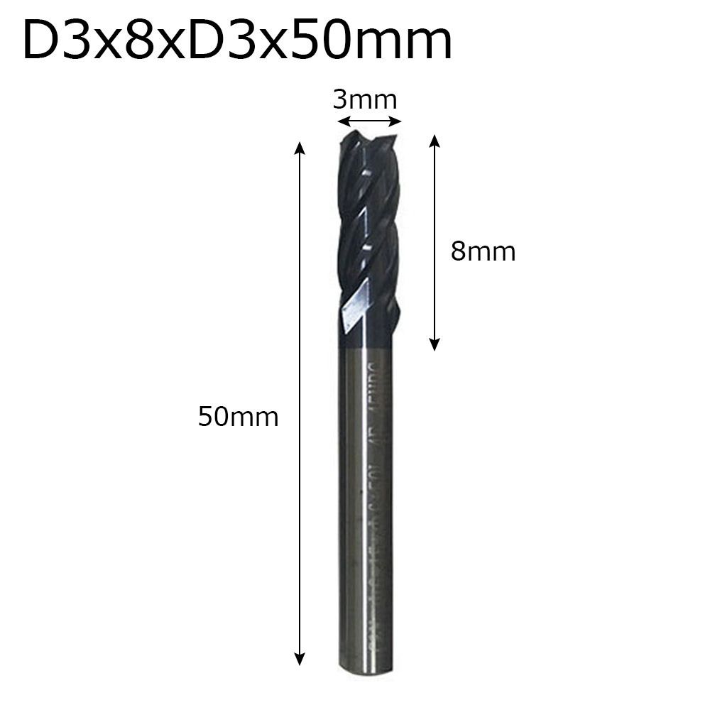 Высококачественная твердосплавная фреза длиной 50 мм, 4 зуба, концевая фреза, режущий инструмент для станка