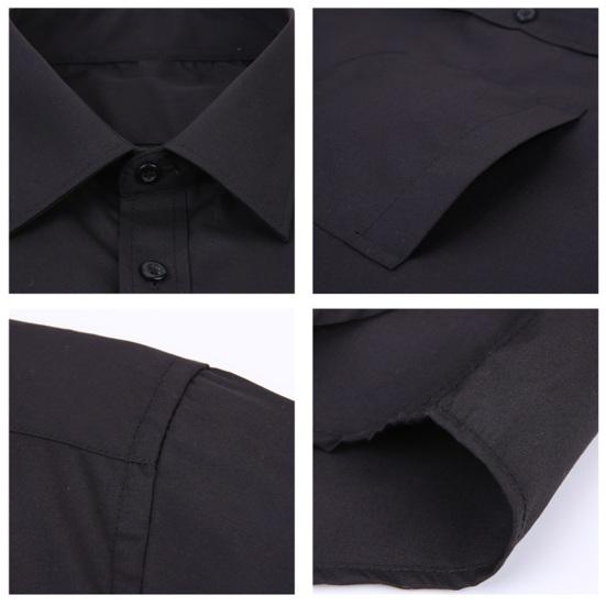 Мужская рубашка Формальный деловой стиль с отложным воротником Однобортный с длинным рукавом Мягкий дышащий сплошной цвет Свободные запонки во французском стиле Мужской офисный топ