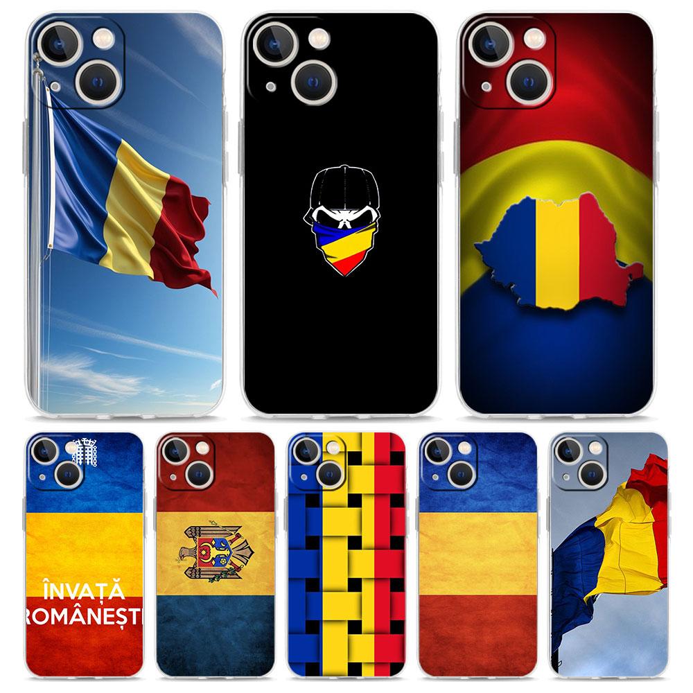 Чехол для телефона iPhone 17 Air Cases iPhone 16 15 12 13 14 Pro Max SE 7 8 Plus iPhone11 Прозрачный Мягкий Чехол Флаг Румынии