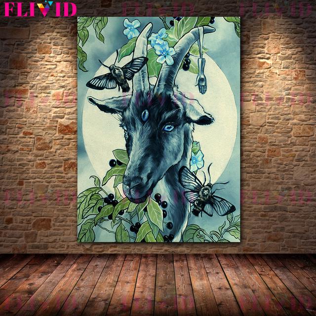 Мейлу, Черная овца, Орел, Черная ворона. Ретро настенная живопись маслом скелет и красный гранат художественный постер