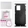 apgo Protective Skin Sticker for the Back+sides Compatible with Realme 9 Pro Plus, Full Wrap Film, Foil, Vinyl - Pattern Black Leather