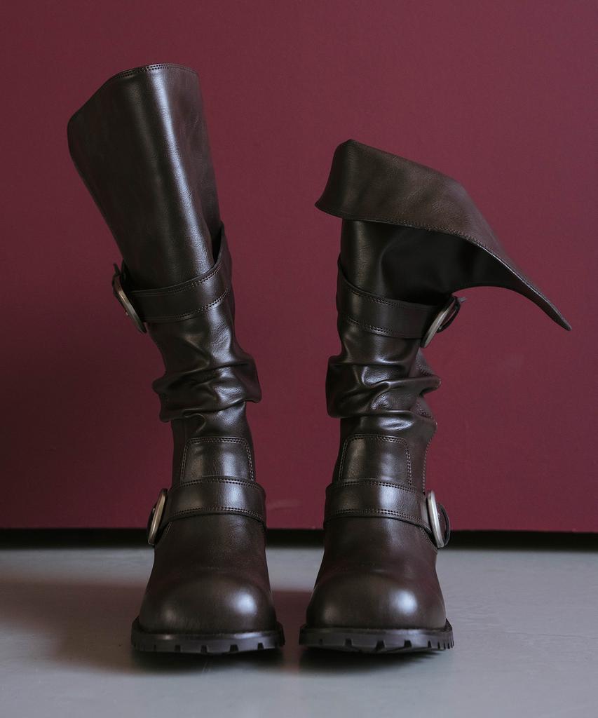 JILL BY JILLSTUART [Rover] Two-Buckle Biker Boots - 2 Colors