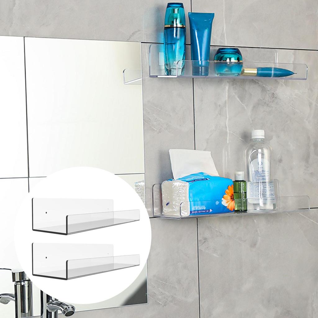 Акриловые полки для душевой кабины, прозрачные настенные плавающие полки для ванной комнаты
