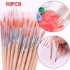 10pcs Calligraphy Art Supplies Wood Handle Painting Pen Hook Line Pen Paint Brushes Drawing Brush
