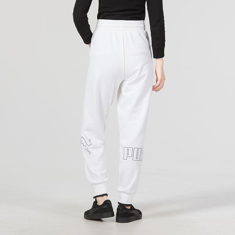 Puma Power Colorblock High-Waist Jogger Pants With Brand Logo Print Women Bottoms White 675572-02