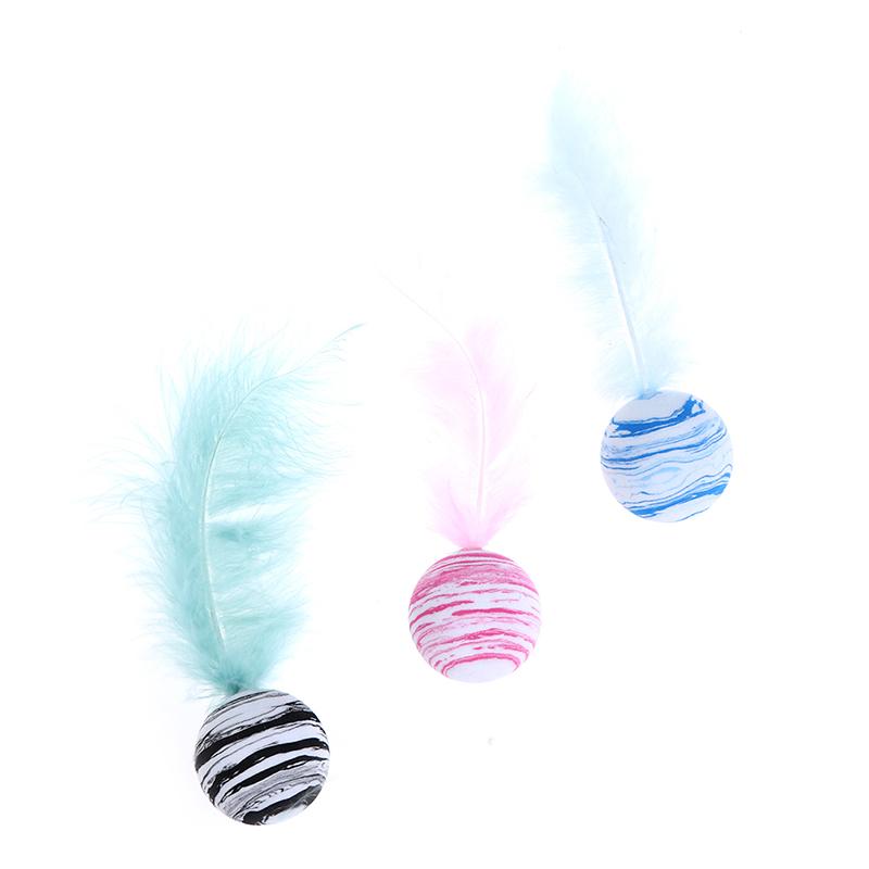 Cat Toy Star Ball Plus Feather Eva Light Foam Ball Throwing Funny Interactive