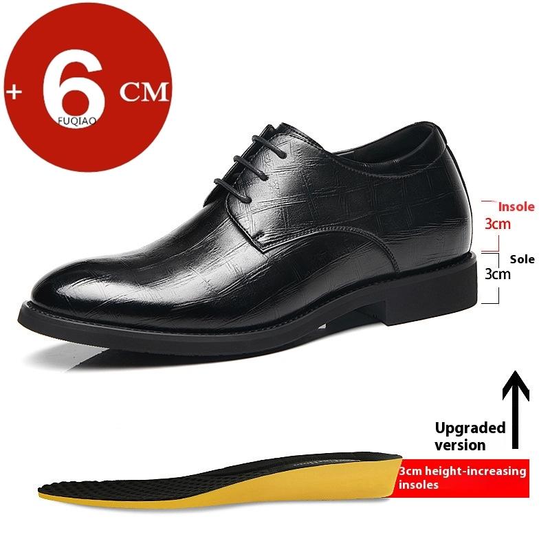 Мужские туфли-лифты из натуральной кожи на толстой подошве, увеличивающие рост на 3/6/8 см, мужские формальные туфли Оксфорды для бизнеса, свадьбы, вечеринки