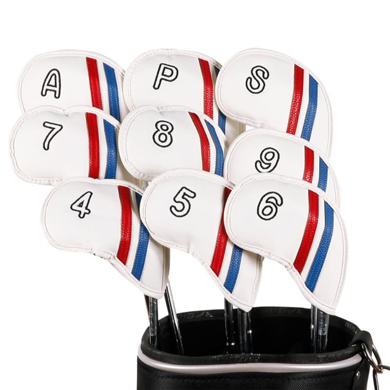 9Pcs PU Leather Iron and Wedges Golfs Club Head Cover Golfs Iron Headcover Protective Cover to Protect Your Golfs Clubs