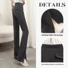 Women's High-Waisted Corduroy Slit Straight-Leg Casual Pants