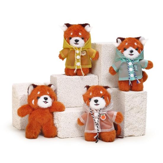 Плюшевый брелок «Красная панда», маленький мультяшный брелок «Красная панда в плаще», подвеска для сумки, мягкая игрушка, подвесные аксессуары для сумки, кошелька