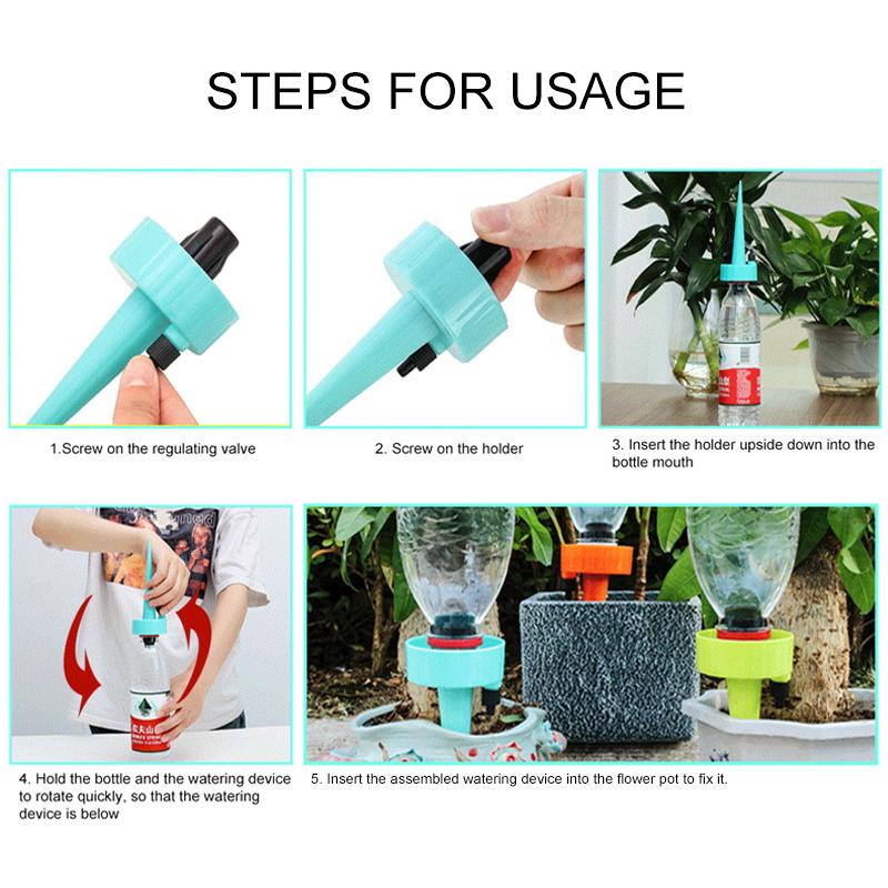 1~10PCS Drip Irrigation Automatic Plant Flowerpot Waterers System Adjustable Water Spikes Taper Plants Pot Automatic Houseplant