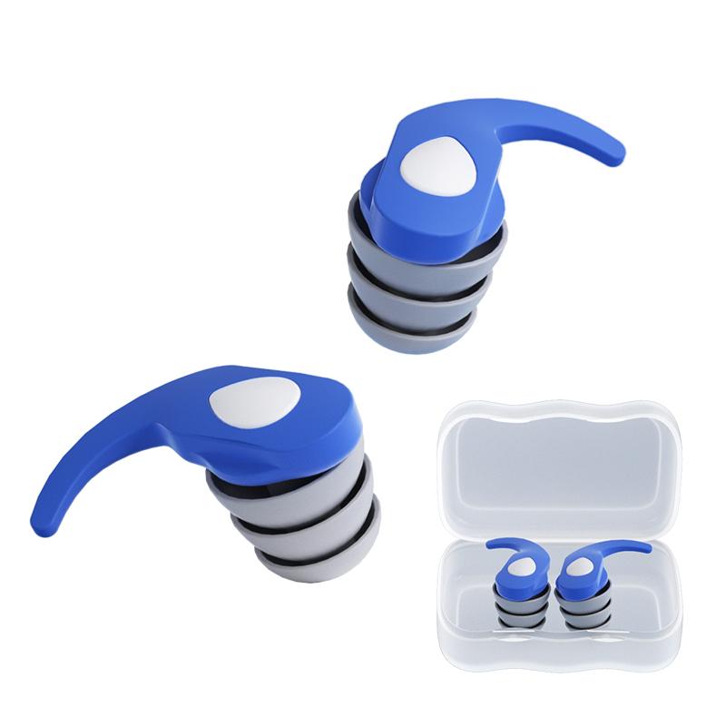 1 Pair Silicone Noise Reduction Earplug Waterproof Soft Comfort  Ear Protector Plugs Earplugs for Travel Work Sleep Swimming