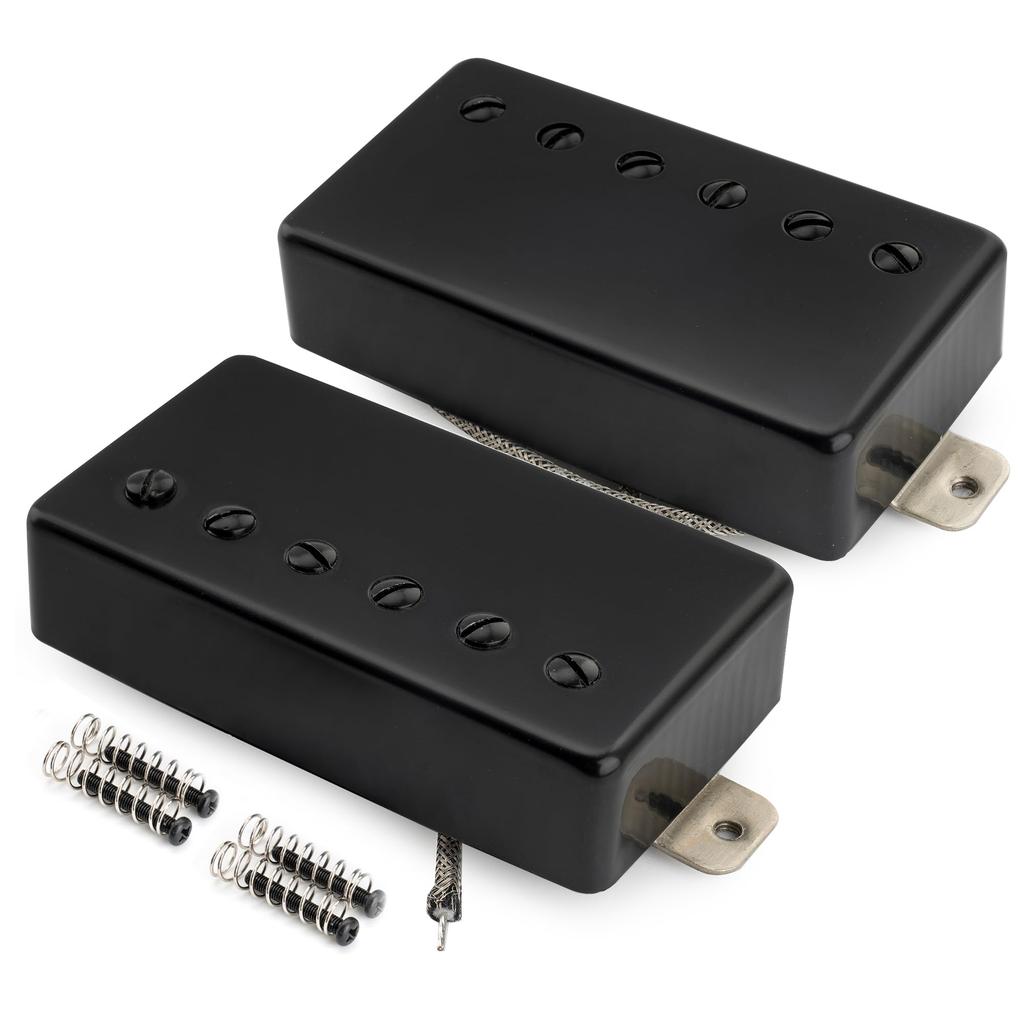 Musiclily Pro Alnico 5 Закрытый набор звукоснимателей хамбакер для грифа и бриджа для электрогитары LP Черный LP-CBLA (7.8K/8.8K) Гитары,