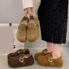 Наружная одежда на толстой подошве противоскользящие наклейки Birkenstocks осень и зима новая повседневная увеличивающая рост бархатные двойные хлопковые туфли