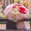 Princess Strawberry Umbrella with Automatic Open/Close & Self-8-Rib Heavy-Duty Umbrella, Compact Travel Umbrella Suitable for Outdoor
