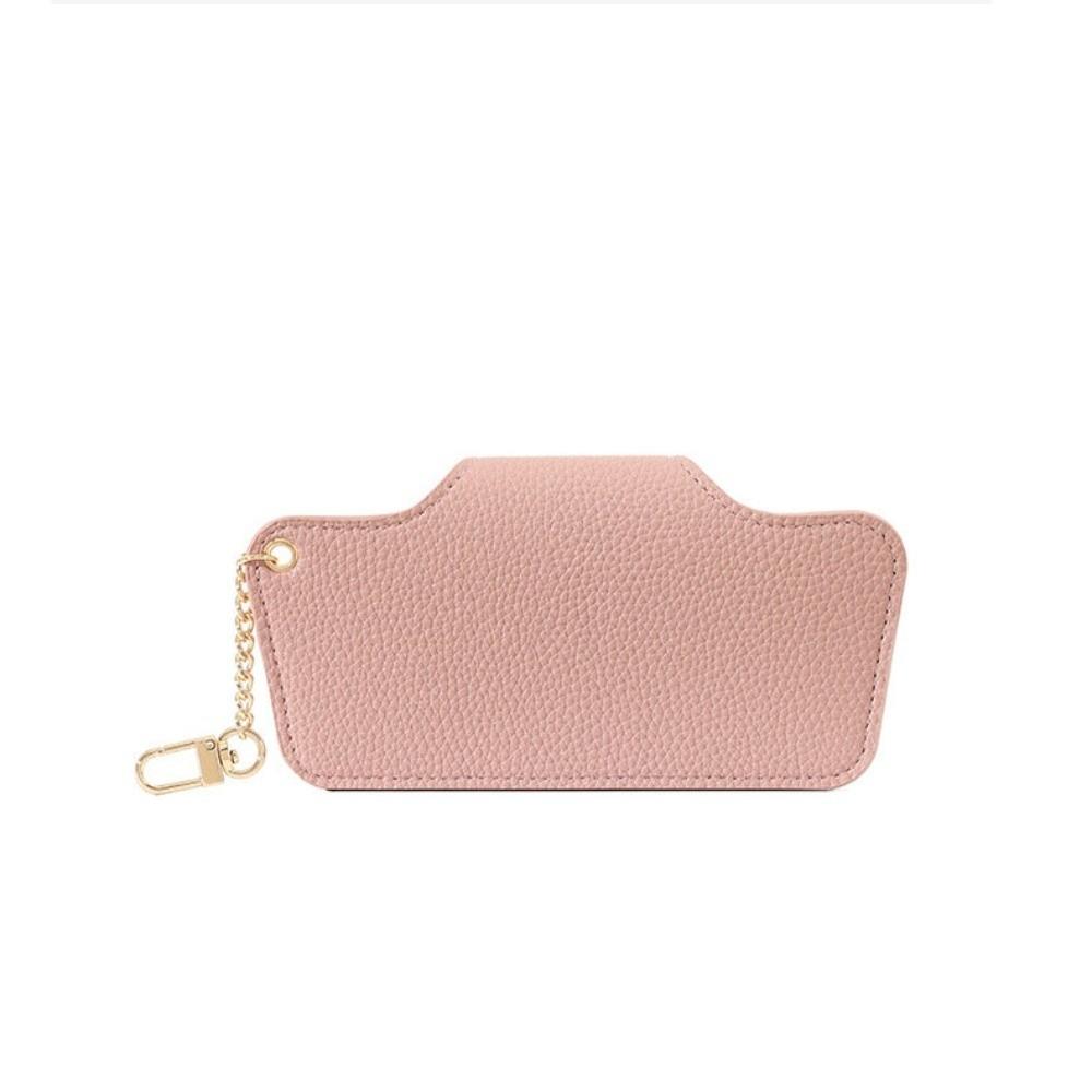 with Bag Pendant Leather Glasses Case Solid Color Eyewear Protector  Sun Glasses