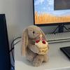 Мягкая длинноухая плюшевая игрушка-кролик с тортом на день рождения, милая плюшевая кукла-кролик, кавайная плюшевая игрушка в подарок на день рождения ребенка, 20 см