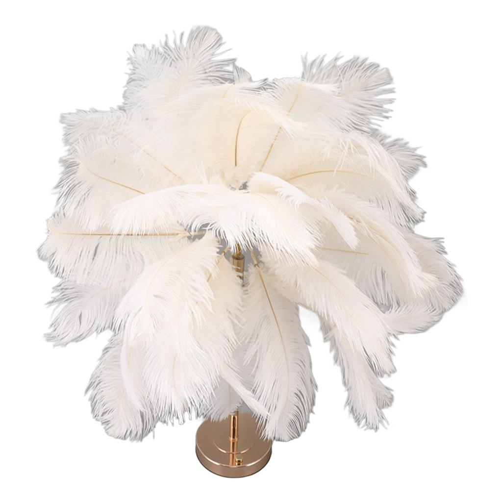 Ostrich Feather Table Lamp Rechargeable Modern Romantic Decoration Lamp Bedroom Bedside Lamp for
