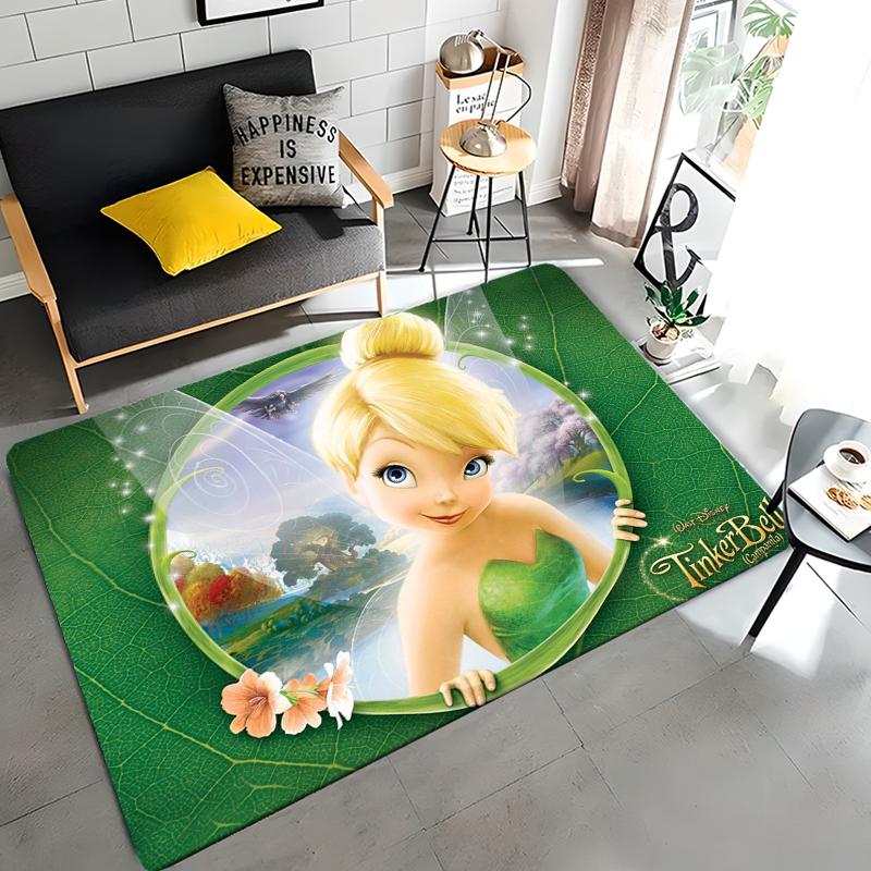 1PC Tinker Bell Theme Rug for Bedroom Fluffy Square Floor Carpets Living Room Home Decor Rugs Soft Velvet Mat Area Rug Potdemiel