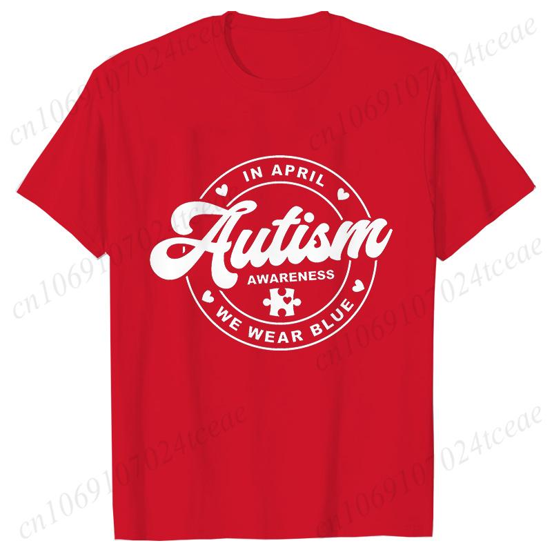 Basic Clothing Unisex Clothes Autism Awareness Print T Shirt Trend Summer Tops Fashion Short Sleeve Tees Autism Graphic Tshirt