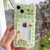 Sunflower Green Grid iPhone Case with Card Slot, Compatible with 14, 15, 16 Pro Max, 12 Pro, 11, 13 Models