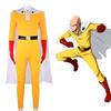 Костюм персонажа Супер Сата из One-Punch Man (Взрослый размер) - Желтый костюм Героя, комбинезон с плащом, перчатками и поясом - Подходит для вечеринки