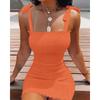 Ayollar Modasi Yelkasi Ochiq Yengsiz Smokli Bodycon Ko'ylak Ayollar Yelkasi Ochiq Mini Ko'ylaklar Ayollar Qisqa Kechki Klub Bosmali Ko'ylak