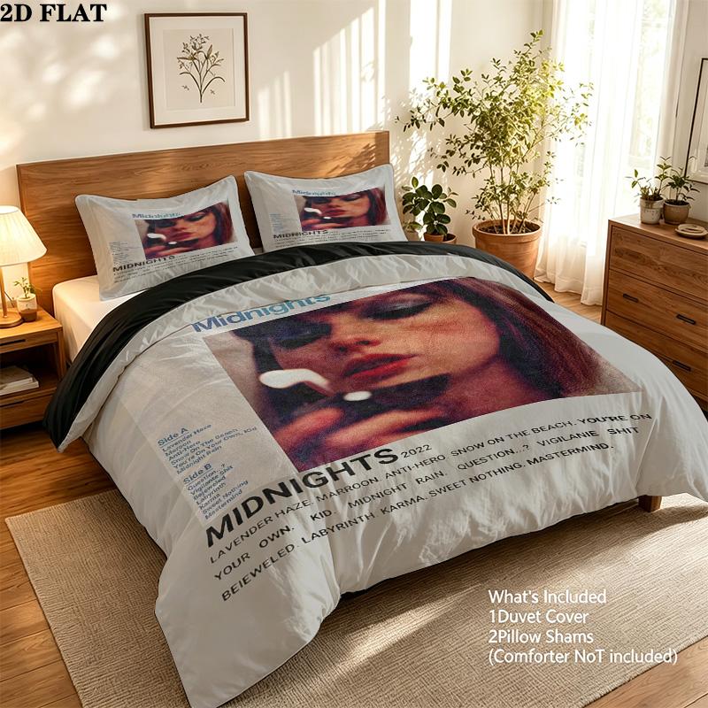 Taylor Pattern Bedding Quilt Set Quilt Cover Pillowcase Home Birthday Gift(1 * duvet cover + 2 * pillowcase, without core)