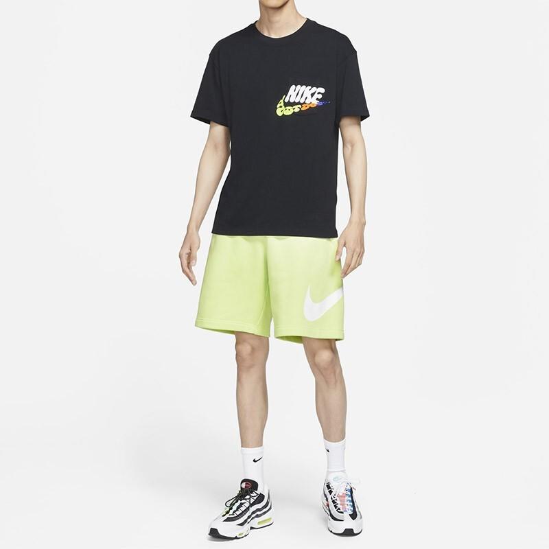 Nike Спортивная футболка с круглым вырезом и коротким рукавом с принтом логотипа, мужские топы, черные DJ1344-010