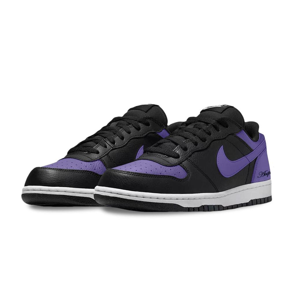 Nike Big Synthetic Leather, Leather Purple Abrasion Resistant Low top Skateboard Shoes Men's Black 355152-016(team1376-)