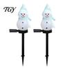 Durable Lawn Stakes for Winter 2Pcs Solar Snowman Garden Lights, Christmas Pathway Waterproof Decorative Figures LED Lamps with Yard Patio