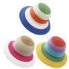 Casual Wide Brim Striped for Sun Hat Rainbow Bucket Cap Summer UV for Protection Straw Hat Breathable for Outdoor Activi