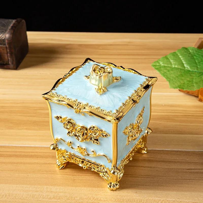 Роскошный европейский стиль пластиковая коробка для зубочисток и ватных палочек гостиная бытовая ретро ватные палочки и зубочистки герметичные коробки для хранения