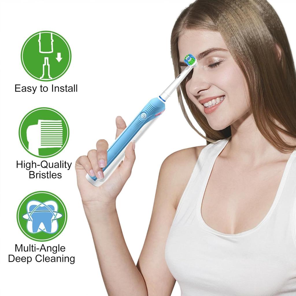 Toothbrush Heads Compatible with Oral B, 20 Pack Professional Electric Brush Heads for Oral B Replacement Head