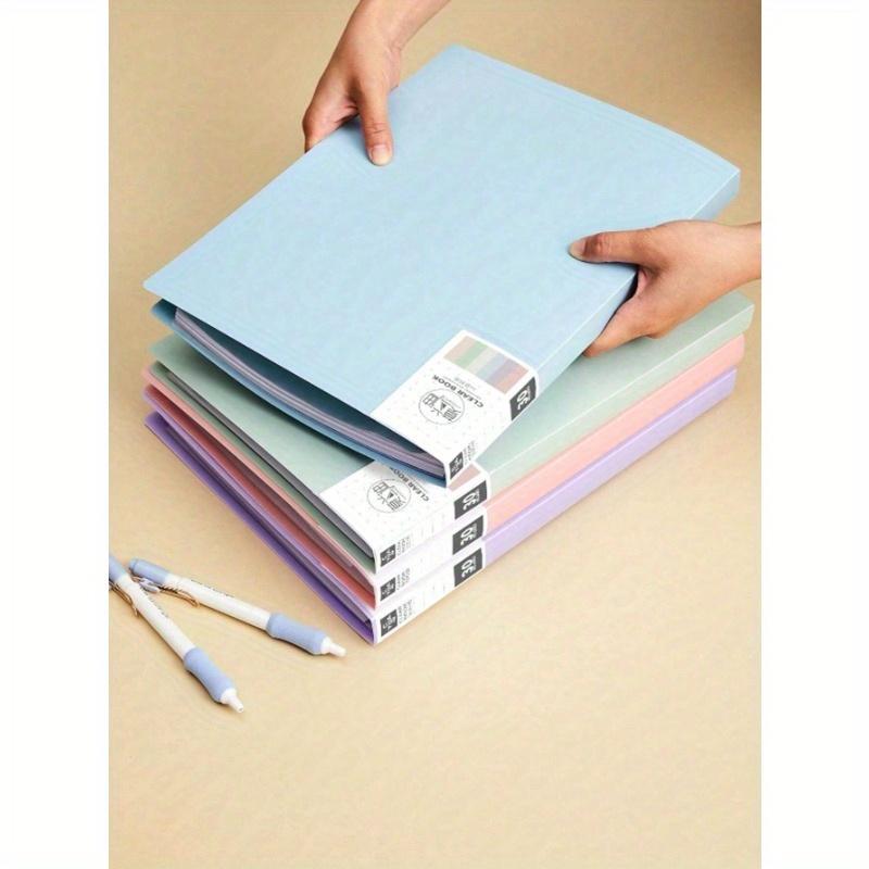 1 шт. Однотонная многослойная папка-портфель для документов формата А4 с прозрачными карманами для хранения бумаги, большой вместимости (Случайная карточка с этикеткой на обложке)