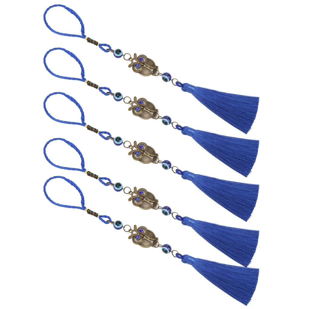 5 шт. подвеска с изображением совы в виде синего глаза, изящное бронзовое украшение в виде совы в виде синего глаза от сглаза, украшения для дома, офиса, автомобиля