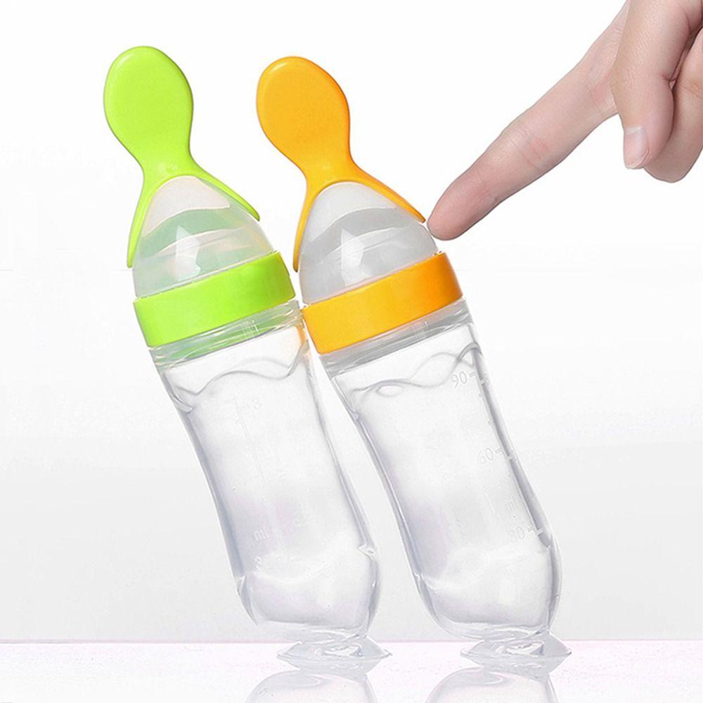 Squeezing Supplement Feeder With Spoon Baby Tableware Useful Milk Bottle Kids