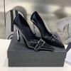 Fashion 2025 Autumn New Patent Leather Black Stiletto Heels Metal Pointed High Heels Female Fashion All-Match Banquet Pumps
