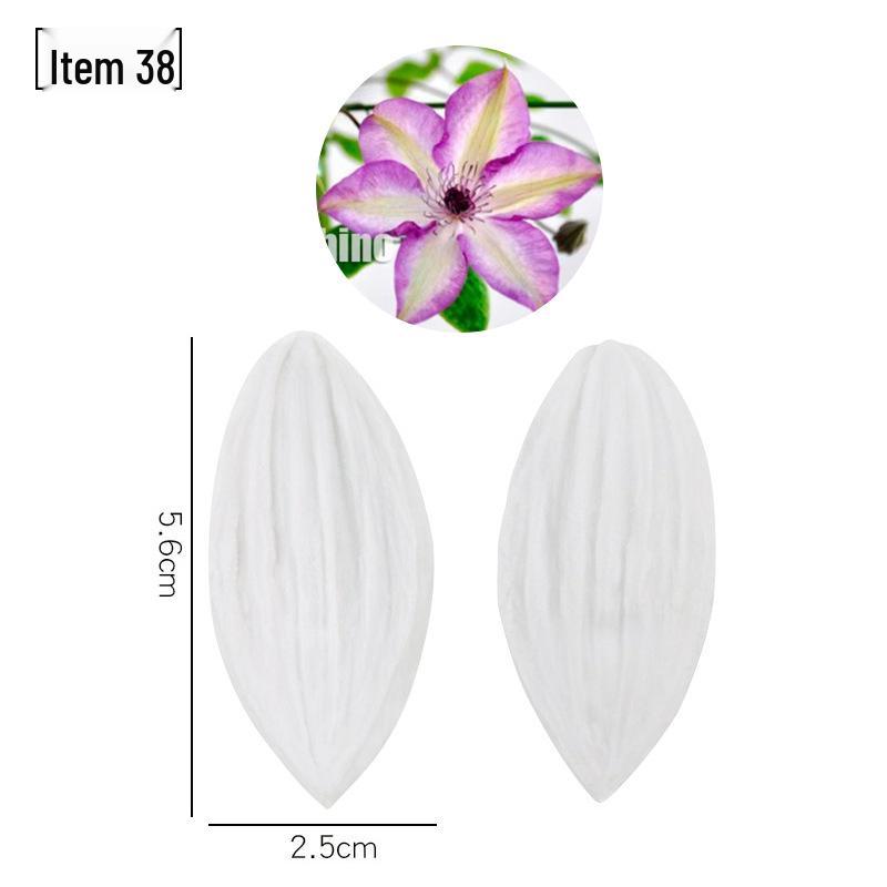 Силиконовая форма для мастики - Набор лепестков и листьев, пищевая, для тиснения на дереве и цветах.