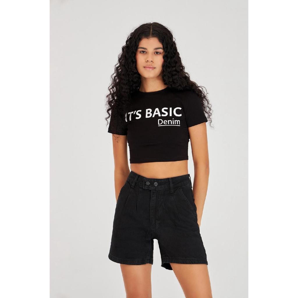 Женские джинсовые шорты Jean Stone Color с высокой талией