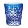 NARUMI Rock Glass Glassworks Prince 270cc Blue Colored Cut Glass Whiskey Glass Old Glass Wedding Gift Day Present Gift Box Wrapped Father's