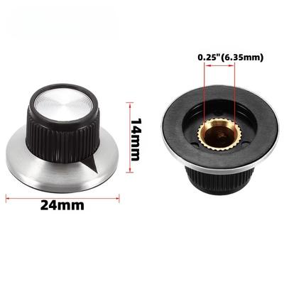 Miwayer 5/10/20 шт. Хромированная верхняя часть 24x14 мм Ручка управления с указателем-стрелкой 6,35 мм Вал/для ручки гитарной педали эффектов