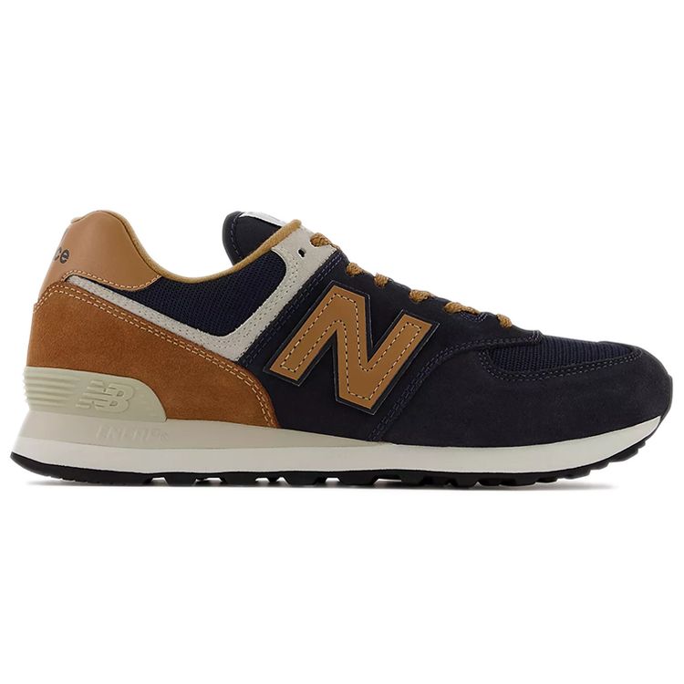 New Balance NB 574 V2 Retro Leather Low-Top Casual Running Shoes Unisex Sneaker Blue Brown ML574OT2